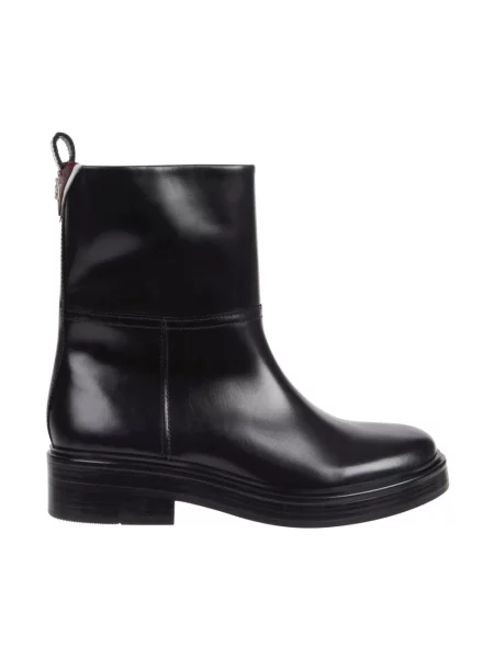 Botki Tommy Hilfiger skórzane czarne