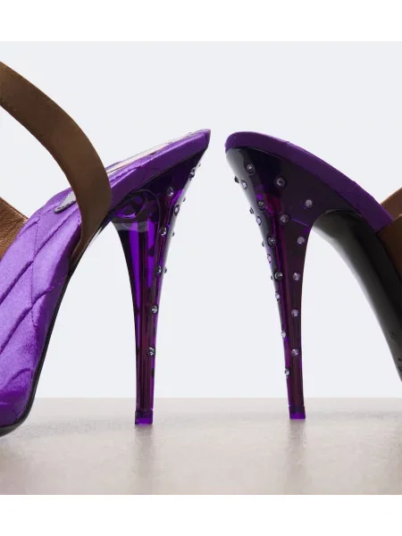Matlasat sandale Saint Laurent din satin