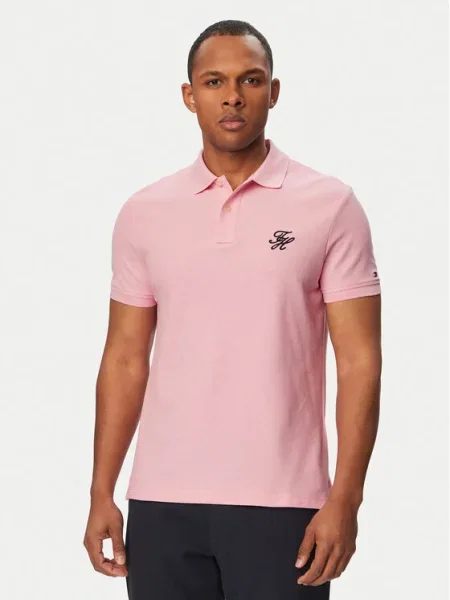 Tommy Hilfiger Тениска с яка и розов