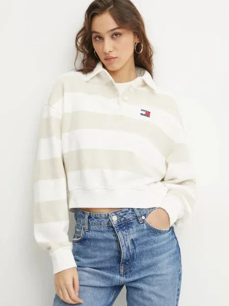Tommy Jeans bluza wzorzysta beżowy