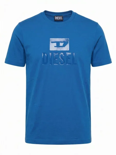 DIESEL Tricou T-JUST TONE ON TONE regal albastru