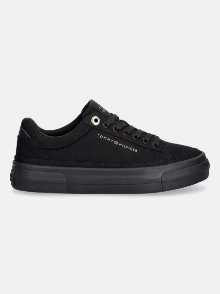 Platno superge Tommy Hilfiger s platformo črna