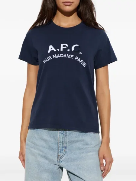 Tricou A.p.c. cu broderie albastru