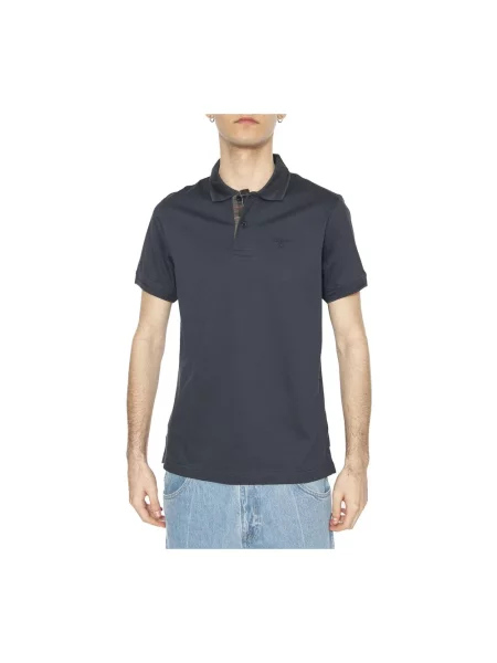 Haftowana koszulka polo Barbour niebieska