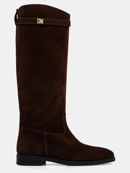 Замшеві чоботи Steve Madden Novi на плоскому ходу коричневий