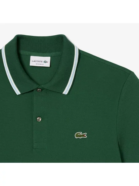 Lacoste Koszulka Polo Regular Fit Trim Accent zielona