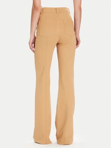 Guess Medžiaginės kelnės Flare Fit smėlio