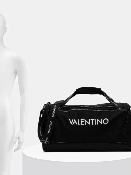 Torba weekendowa z nadrukiem z logo Valentino Bags czarna