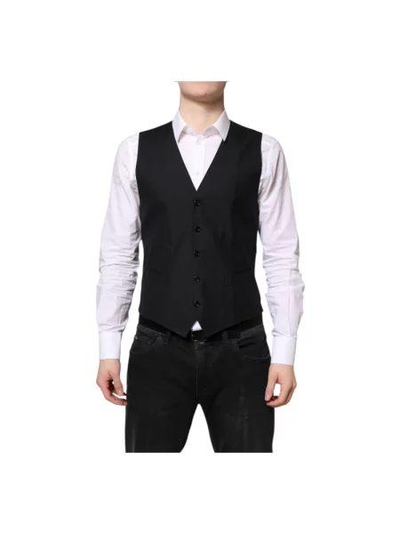 Kamizelka Dolce And Gabbana wełniana biznesowa czarna