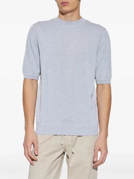 Tricou Eleventy tricotate scurt gri