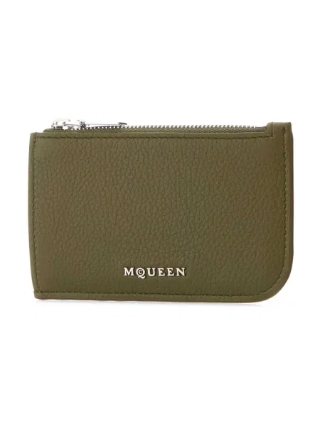 Portfel Alexander Mcqueen skórzany zielony