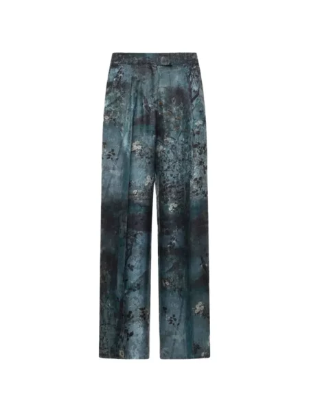 Pantaloni palazzo Pierre-louis Mascia cu model floral cu imagine albastru