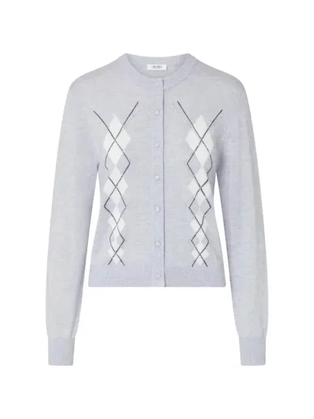 Cardigan Liu Jo de lână cu model argyle albastru