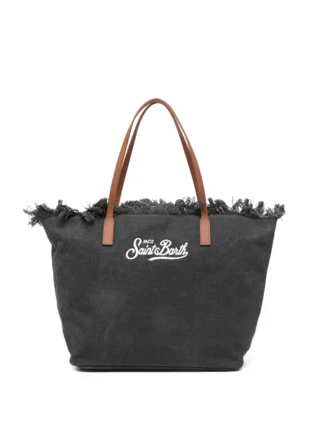 Hímzett shopper táska Mc2 Saint Barth fekete