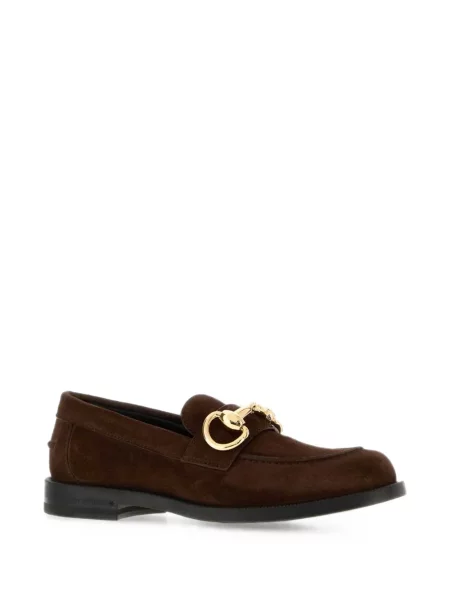 Pantofi loafer Gucci din piele de căprioară maro