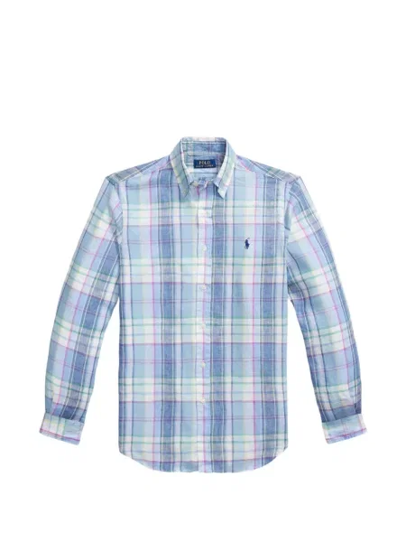 Czapka z daszkiem Polo Ralph Lauren w kratkę z twillu biznesowa niebieska