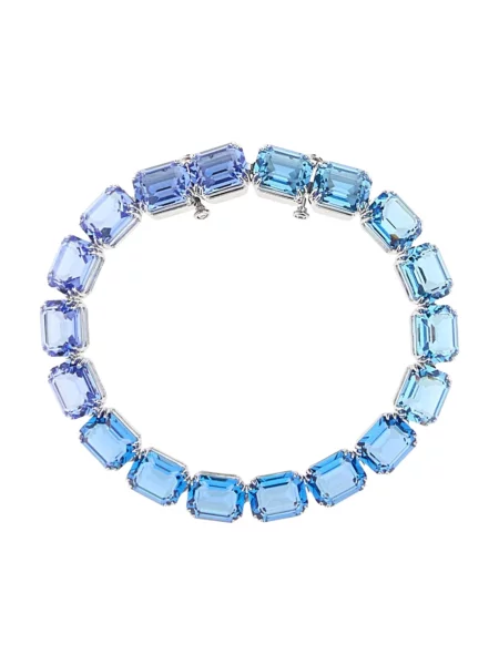 Lniana bransoletka Swarovski niebieska