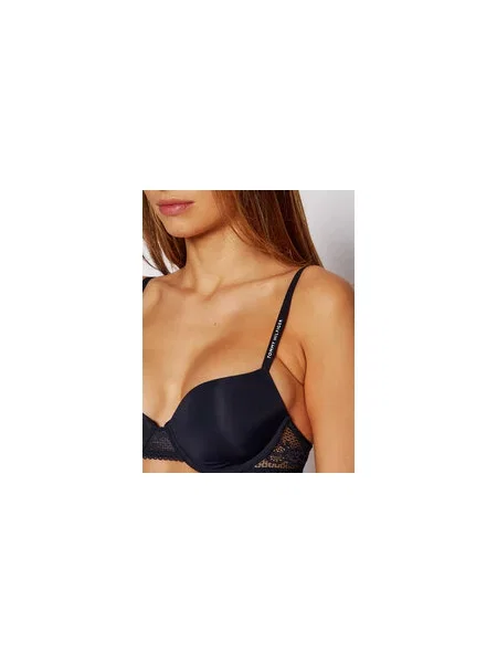 Tommy Hilfiger Pusiau dengta balcony bra liemenėlė Tamsiai mėlyna