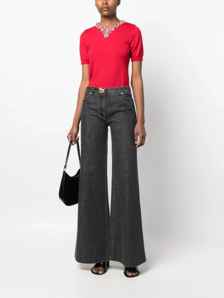 Jeansy dzwony Moschino dzwony czarne