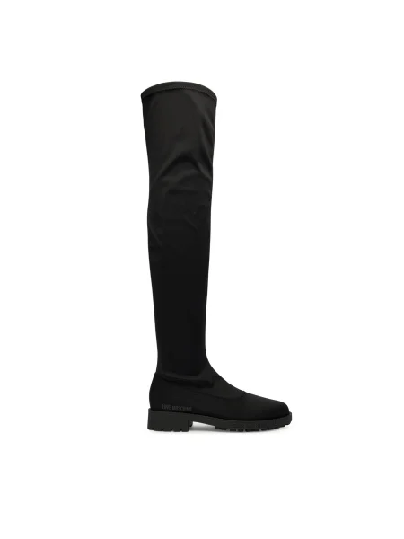 Love Moschino cizme cu plat negru