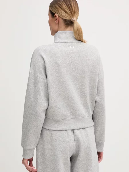 Bluza Under Armour Rival Fleece Script HZ mod gray light heather/white szara