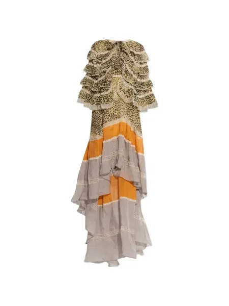 Rochie maxi Etro cu imagine cu model leopard de costum maro