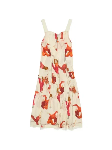 Rochie midi Bimba Y Lola fără mâneci cu imagine până la genunchi