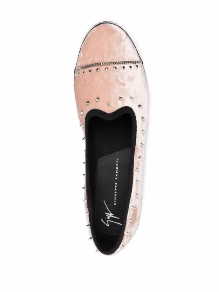 Pantofi loafer Giuseppe Zanotti de catifea roz