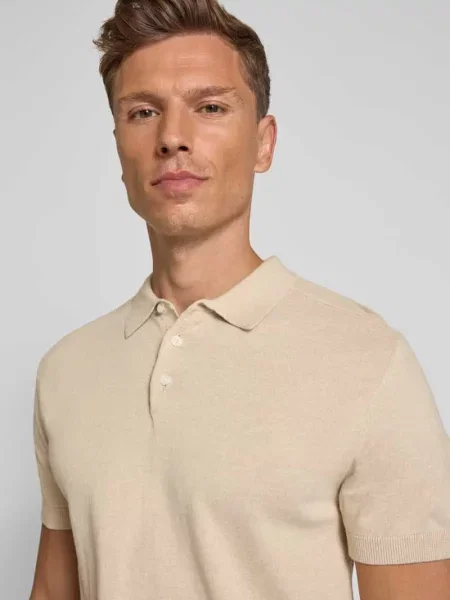 Koszulka polo o kroju regular fit z czystej bawełny model BERG' Selected Homme beżowa