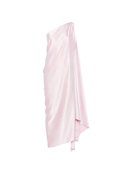 Rochie Stephan Janson drapată cu un umăr gol de costum roz