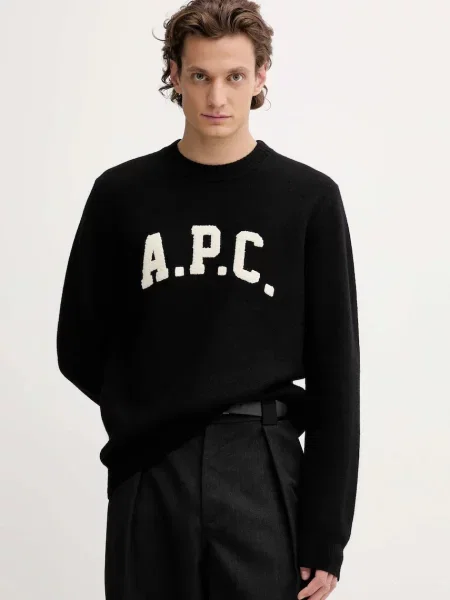 A.P.C. pulover de lână pull jay călduros negru