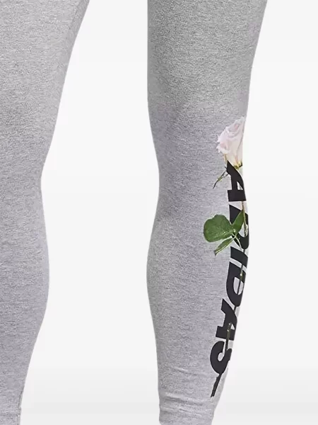 Semišové běžecké legíny Adidas s autogramem šedé