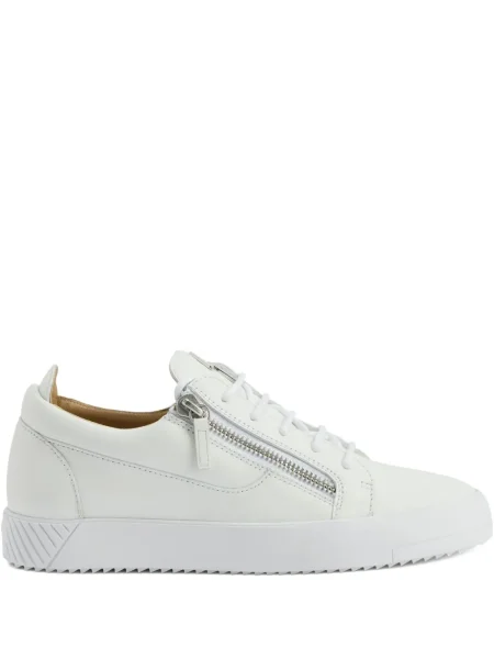 Sneakerși Giuseppe Zanotti Frankie cu șireturi din dantelă alb