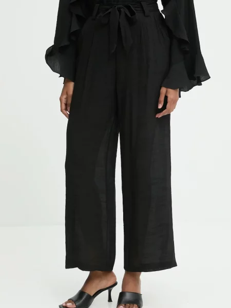 Hlače Answear.LAB široke visoki struk crna