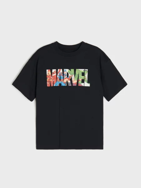 Sinsay oversize tričko s potiskem Marvel černá