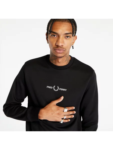 Hanorac Fred Perry cu broderie negru