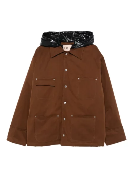 Geacă Plan C cu glugă maro