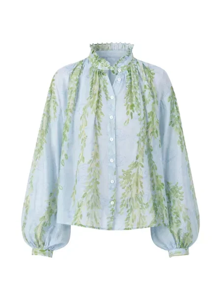 Bluză Thierry Colson cu model floral cu imagine albastru