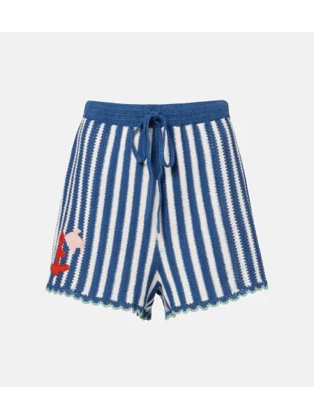 Pantaloni scurți Alemais cu dungi albastru