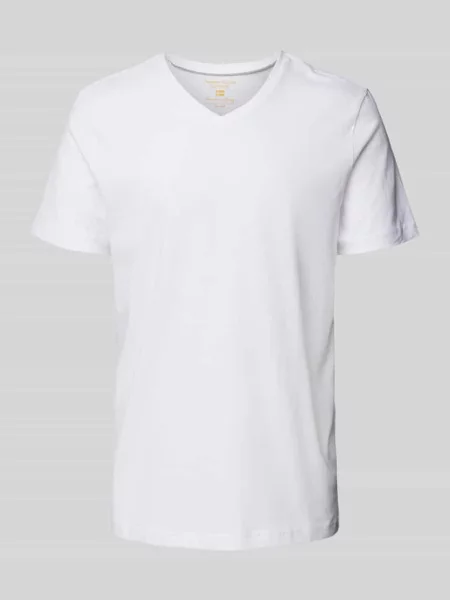 T-shirt z dekoltem w serek Christian Berg Men biała