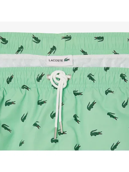 Lacoste Kąpielówki Z Nadrukiem Krokodyla zielony