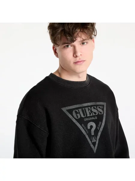 Суитшърт GUESS Go Vintage Triangle Crewneck Jet Black Multi M черно
