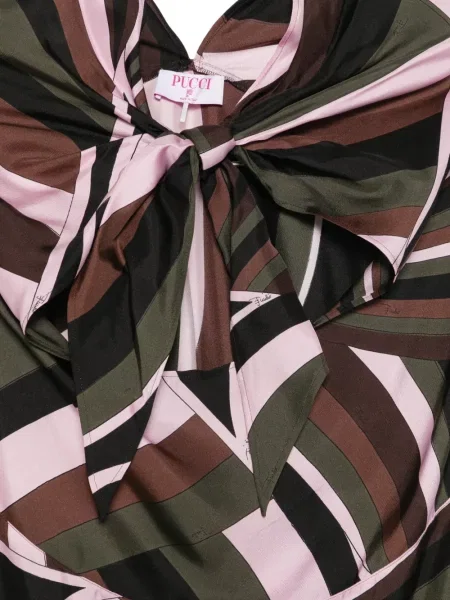 Rochie midi Pucci cu imagine asimetrică maro