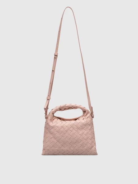 Шкіряна сумка крос-боді Hop Bottega Veneta рожева