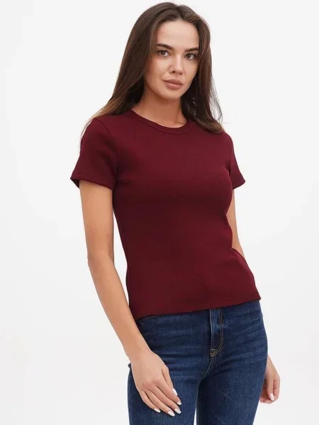 Футболка HiBrand бавовна/перероблений бордовий