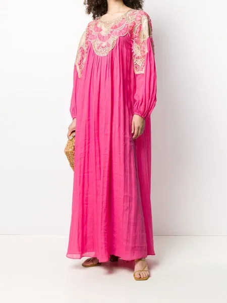 Rochie Alberta Ferretti cu broderie de costum roz