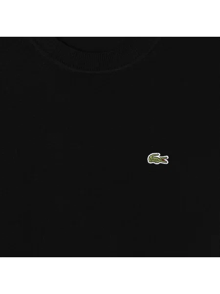 Lacoste Bluzka Z Okrągłym Dekoltem Z Krótkim Rękawem Relaxed Fit czarna