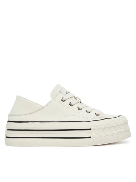 Usnjene superge Goe s platformo bela