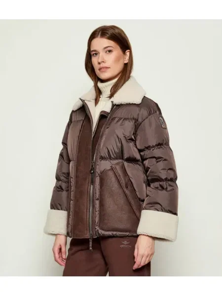 Bőr kabát Parajumpers barna