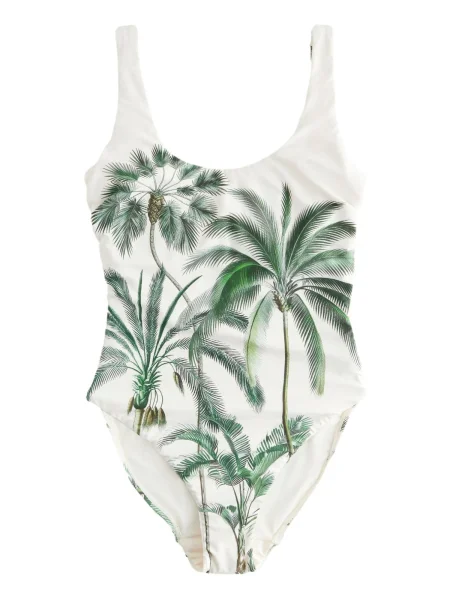 Next Costum de baie întreg crem verde